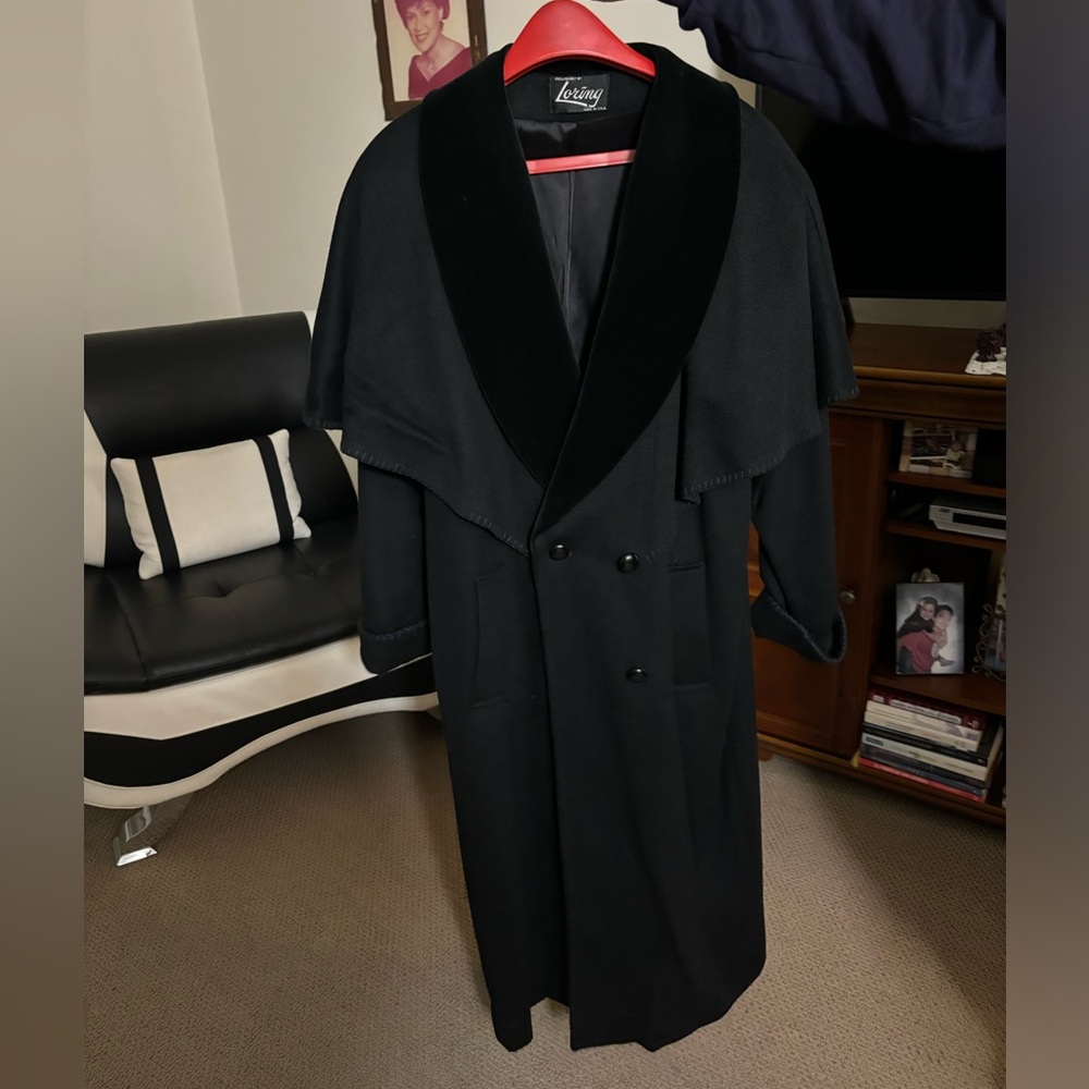 Vintage Forstmann Loring Black Wool Blend Shawl